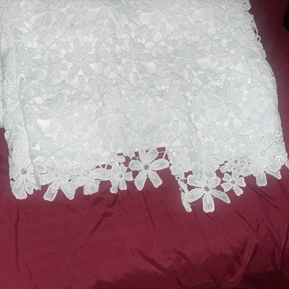 SKIRT H&M Limited Edition Midi White Eyelet Embroidery Skirt - Picture 8 of 11